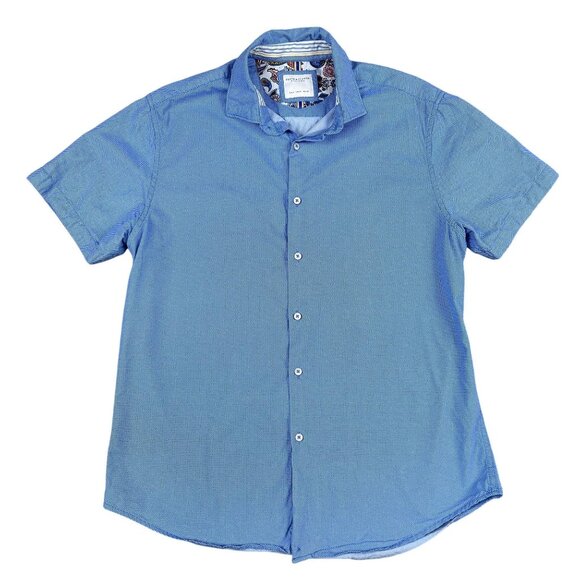 Denim & Flower Ricky Singh Button Down Shirt Mens Blue Shirt Sz Medium - Picture 1 of 6